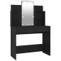vidaXL Schminktisch mit LED Schwarz 96x40x142 cm