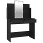 vidaXL Schminktisch mit LED Schwarz 96x40x142 cm