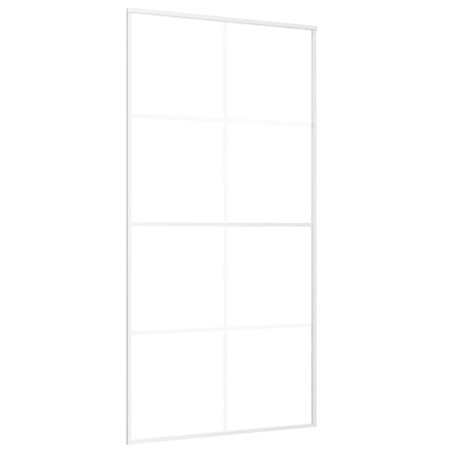 vidaXL Schiebetür ESG Glas und Aluminium 102,5x205 cm Weiß