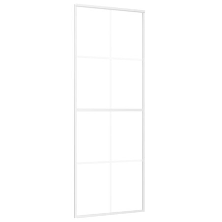 vidaXL Schiebetür ESG-Mattglas und Aluminium 76x205 cm Weiß