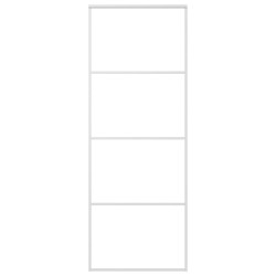 vidaXL Schiebetür ESG-Mattglas und Aluminium 76x205 cm Weiß