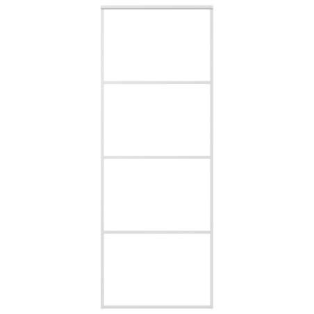 vidaXL Schiebetür ESG-Mattglas und Aluminium 76x205 cm Weiß