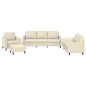 vidaXL 4-tlg. Sofagarnitur mit Kissen Creme Kunstleder vidaXL 4-tlg. Sofagarnitur mit Kissen Creme Kunstleder