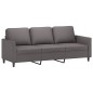 vidaXL 3-tlg. Sofagarnitur mit Kissen Grau Kunstleder vidaXL 3-tlg. Sofagarnitur mit Kissen Grau Kunstleder