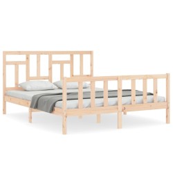 vidaXL Massivholzbett mit Kopfteil 160x200 cm