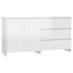 vidaXL 2-tlg. Sideboard Hochglanz-Weiß Holzwerkstoff