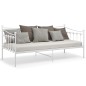 vidaXL Schlafsofa Bettgestell Weiß Metall 90x200 cm vidaXL Schlafsofa Bettgestell Weiß Metall 90x200 cm