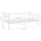 vidaXL Schlafsofa Bettgestell Weiß Metall 90x200 cm vidaXL Schlafsofa Bettgestell Weiß Metall 90x200 cm
