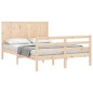 vidaXL Massivholzbett mit Kopfteil 140x190 cm vidaXL Massivholzbett mit Kopfteil 140x190 cm