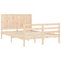 vidaXL Massivholzbett mit Kopfteil 140x190 cm vidaXL Massivholzbett mit Kopfteil 140x190 cm