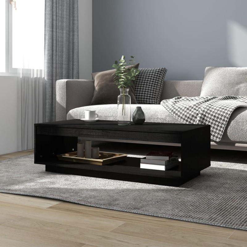 vidaXL Couchtisch Schwarz 110x50x33,5 cm Kiefer Massivholz vidaXL Couchtisch Schwarz 110x50x33,5 cm Kiefer Massivholz