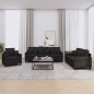 vidaXL 3-tlg. Sofagarnitur mit Kissen Schwarz Stoff vidaXL 3-tlg. Sofagarnitur mit Kissen Schwarz Stoff