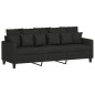 vidaXL 3-tlg. Sofagarnitur mit Kissen Schwarz Stoff vidaXL 3-tlg. Sofagarnitur mit Kissen Schwarz Stoff