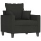 vidaXL 3-tlg. Sofagarnitur mit Kissen Schwarz Stoff vidaXL 3-tlg. Sofagarnitur mit Kissen Schwarz Stoff