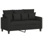 vidaXL 3-tlg. Sofagarnitur mit Kissen Schwarz Stoff vidaXL 3-tlg. Sofagarnitur mit Kissen Schwarz Stoff