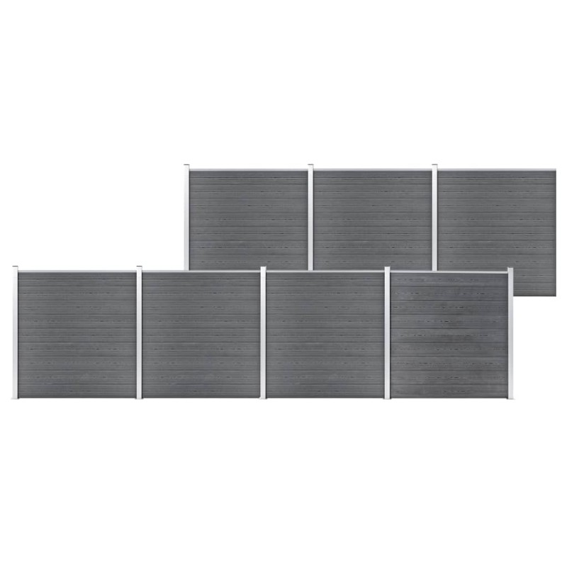 vidaXL Gartenzaun WPC 1218x186 cm Grau vidaXL Gartenzaun WPC 1218x186 cm Grau