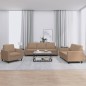 vidaXL 3-tlg. Sofagarnitur mit Kissen Cappuccino-Braun Kunstleder vidaXL 3-tlg. Sofagarnitur mit Kissen Cappuccino-Braun Kunstleder