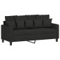 vidaXL 3-tlg. Sofagarnitur mit Kissen Schwarz Stoff vidaXL 3-tlg. Sofagarnitur mit Kissen Schwarz Stoff
