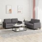 vidaXL 2-tlg. Sofagarnitur mit Kissen Grau Kunstleder vidaXL 2-tlg. Sofagarnitur mit Kissen Grau Kunstleder