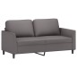 vidaXL 2-tlg. Sofagarnitur mit Kissen Grau Kunstleder vidaXL 2-tlg. Sofagarnitur mit Kissen Grau Kunstleder