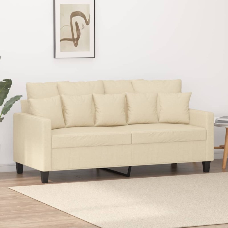 vidaXL 2-Sitzer-Sofa Creme 140 cm Stoff vidaXL 2-Sitzer-Sofa Creme 140 cm Stoff