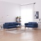 vidaXL 2-tlg. Sofagarnitur Stoff Blau vidaXL 2-tlg. Sofagarnitur Stoff Blau