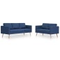 vidaXL 2-tlg. Sofagarnitur Stoff Blau vidaXL 2-tlg. Sofagarnitur Stoff Blau