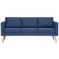 vidaXL 2-tlg. Sofagarnitur Stoff Blau vidaXL 2-tlg. Sofagarnitur Stoff Blau