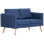 vidaXL 2-tlg. Sofagarnitur Stoff Blau vidaXL 2-tlg. Sofagarnitur Stoff Blau