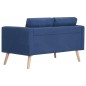 vidaXL 2-tlg. Sofagarnitur Stoff Blau vidaXL 2-tlg. Sofagarnitur Stoff Blau