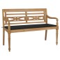 vidaXL Batavia-Gartenbank mit Schwarzer Auflage 150 cm Massivholz Teak vidaXL Batavia-Gartenbank mit Schwarzer Auflage 150 cm Massivholz Teak