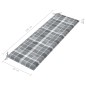 vidaXL Batavia-Gartenbank Graue Karomuster-Auflage 150 cm Teak Massiv vidaXL Batavia-Gartenbank Graue Karomuster-Auflage 150 cm Teak Massiv