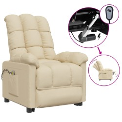 vidaXL Massagesessel Elektrisch Creme Stoff