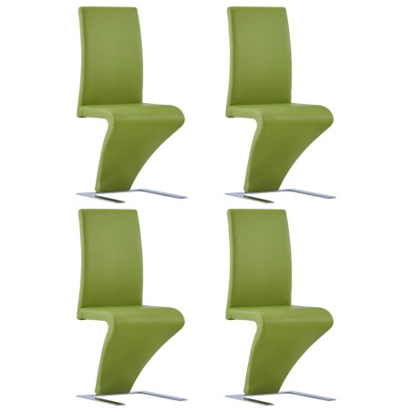 Esszimmerstühle in Zick-Zack-Form 4 Stk. Grün Kunstleder