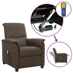 vidaXL Massagesessel mit Aufstehhilfe Braun Stoff