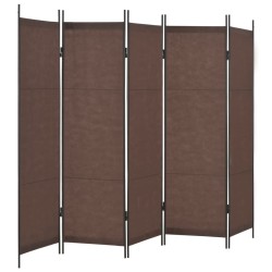 vidaXL 5-tlg. Raumteiler Braun 250×180 cm