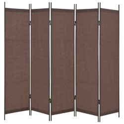 vidaXL 5-tlg. Raumteiler Braun 250×180 cm