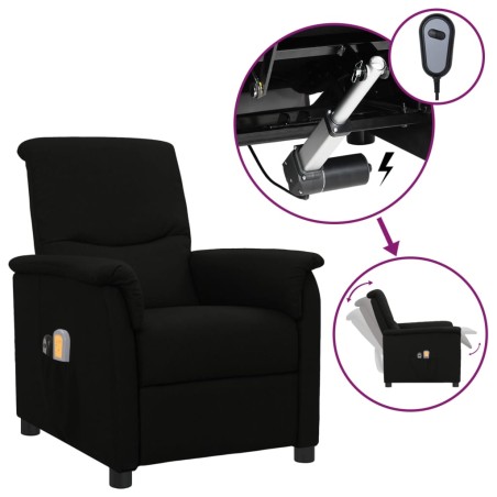 vidaXL Massagesessel Elektrisch Schwarz Stoff