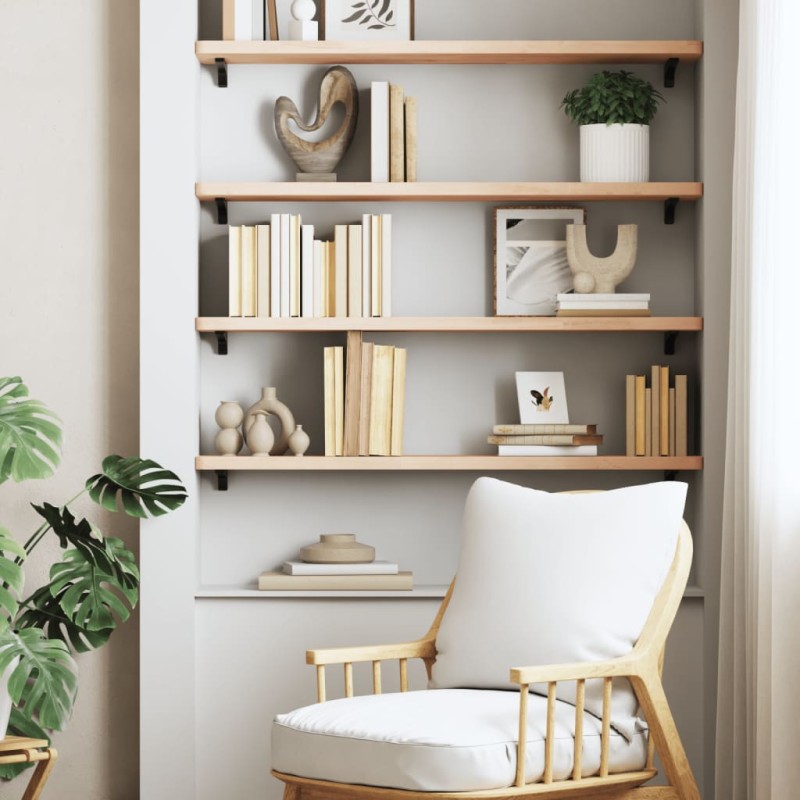 vidaXL Wandregal 80x20x2,5 cm Massivholz Buche vidaXL Wandregal 80x20x2,5 cm Massivholz Buche