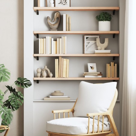 vidaXL Wandregal 80x20x2,5 cm Massivholz Buche