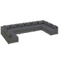 vidaXL 10-tlg. Garten-Lounge-Set mit Kissen Poly Rattan Grau vidaXL 10-tlg. Garten-Lounge-Set mit Kissen Poly Rattan Grau