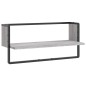 vidaXL Wandregal mit Stange Grau Sonoma 65x25x30 cm vidaXL Wandregal mit Stange Grau Sonoma 65x25x30 cm