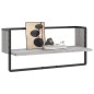 vidaXL Wandregal mit Stange Grau Sonoma 65x25x30 cm vidaXL Wandregal mit Stange Grau Sonoma 65x25x30 cm