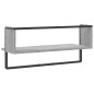 vidaXL Wandregal mit Stange Grau Sonoma 65x25x30 cm vidaXL Wandregal mit Stange Grau Sonoma 65x25x30 cm