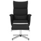 vidaXL Relaxsessel mit Fußhocker Schwarz Kunstleder vidaXL Relaxsessel mit Fußhocker Schwarz Kunstleder