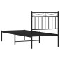 vidaXL Bettgestell mit Kopfteil Metall Schwarz 75x190 cm vidaXL Bettgestell mit Kopfteil Metall Schwarz 75x190 cm