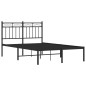 vidaXL Bettgestell mit Kopfteil Metall Schwarz 120x190 cm vidaXL Bettgestell mit Kopfteil Metall Schwarz 120x190 cm