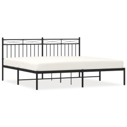 vidaXL Bettgestell mit Kopfteil Metall Schwarz 180x200 cm