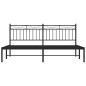 vidaXL Bettgestell mit Kopfteil Metall Schwarz 180x200 cm vidaXL Bettgestell mit Kopfteil Metall Schwarz 180x200 cm