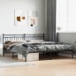 vidaXL Bettgestell mit Kopfteil Metall Schwarz 193x203 cm vidaXL Bettgestell mit Kopfteil Metall Schwarz 193x203 cm